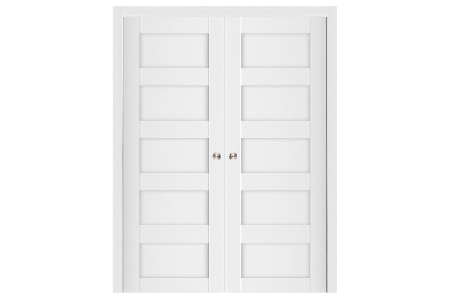 Nova Stile 022 Soft White Laminated Modern Interior Door - Double Pocket Door