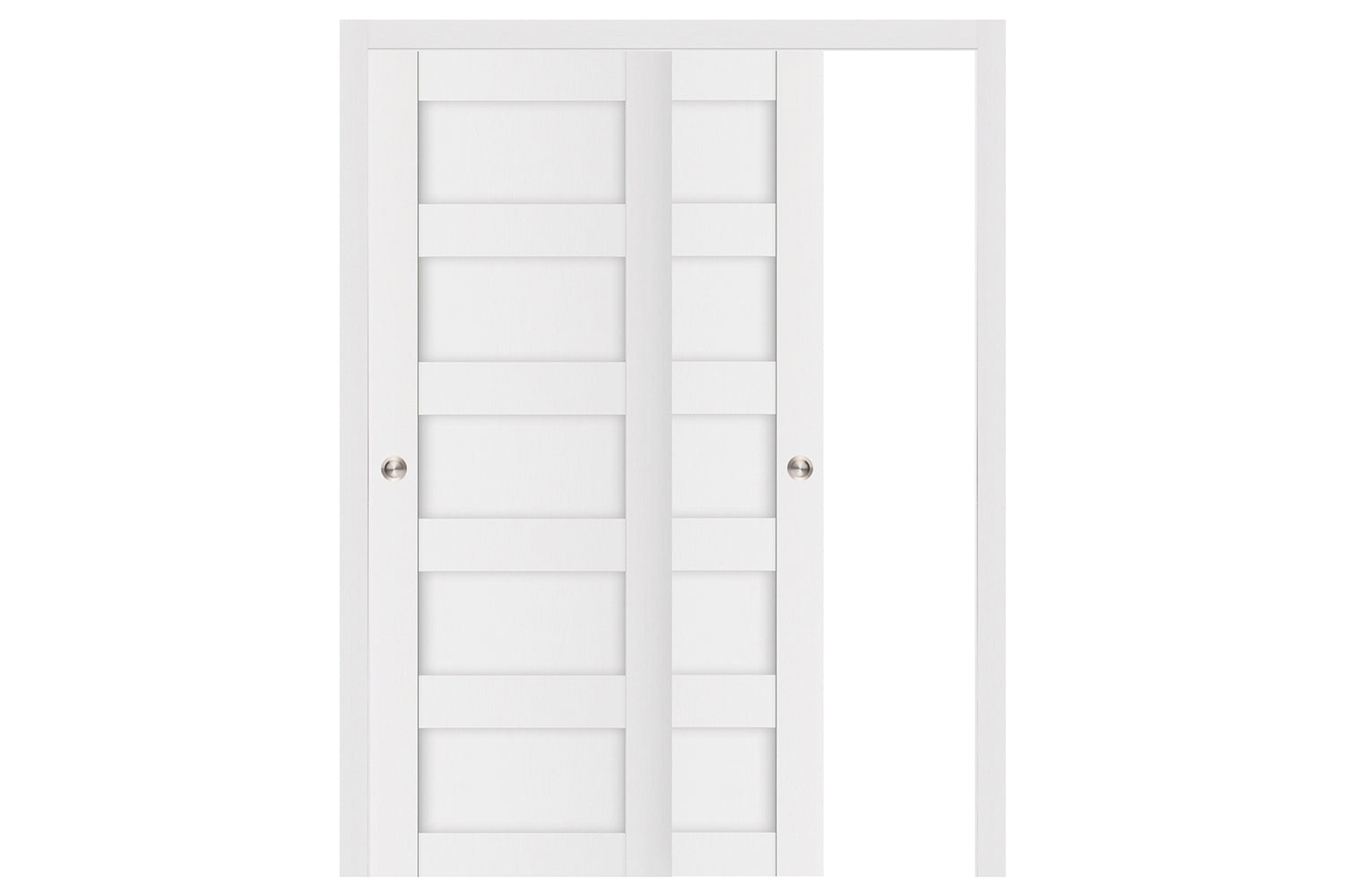 Nova Stile 022 Soft White Laminated Modern Interior Door - Sliding Bypass Door