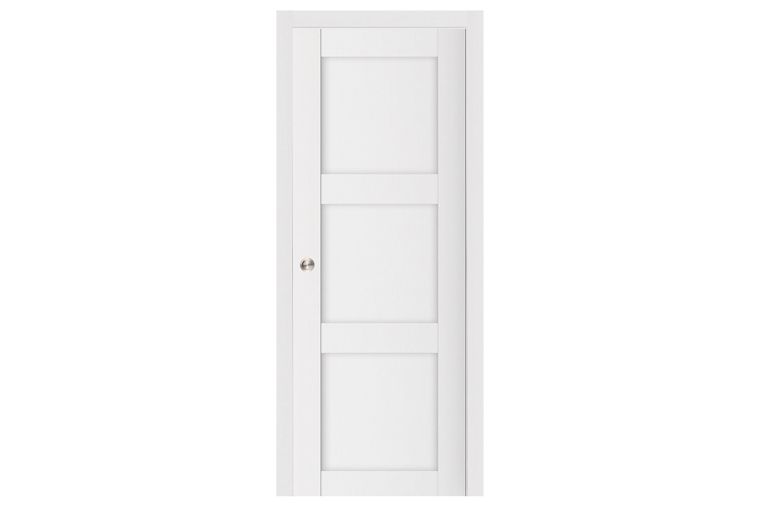 Nova Stile 058 Soft White Laminated Modern Interior Door - Single Pocket