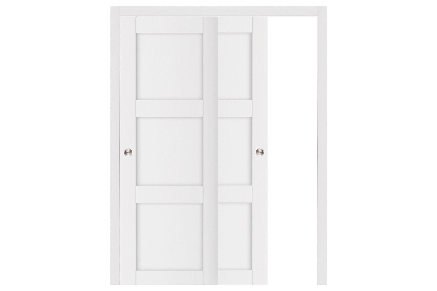 Nova Stile 058 Soft White Laminated Modern Interior Door - Bypass Door