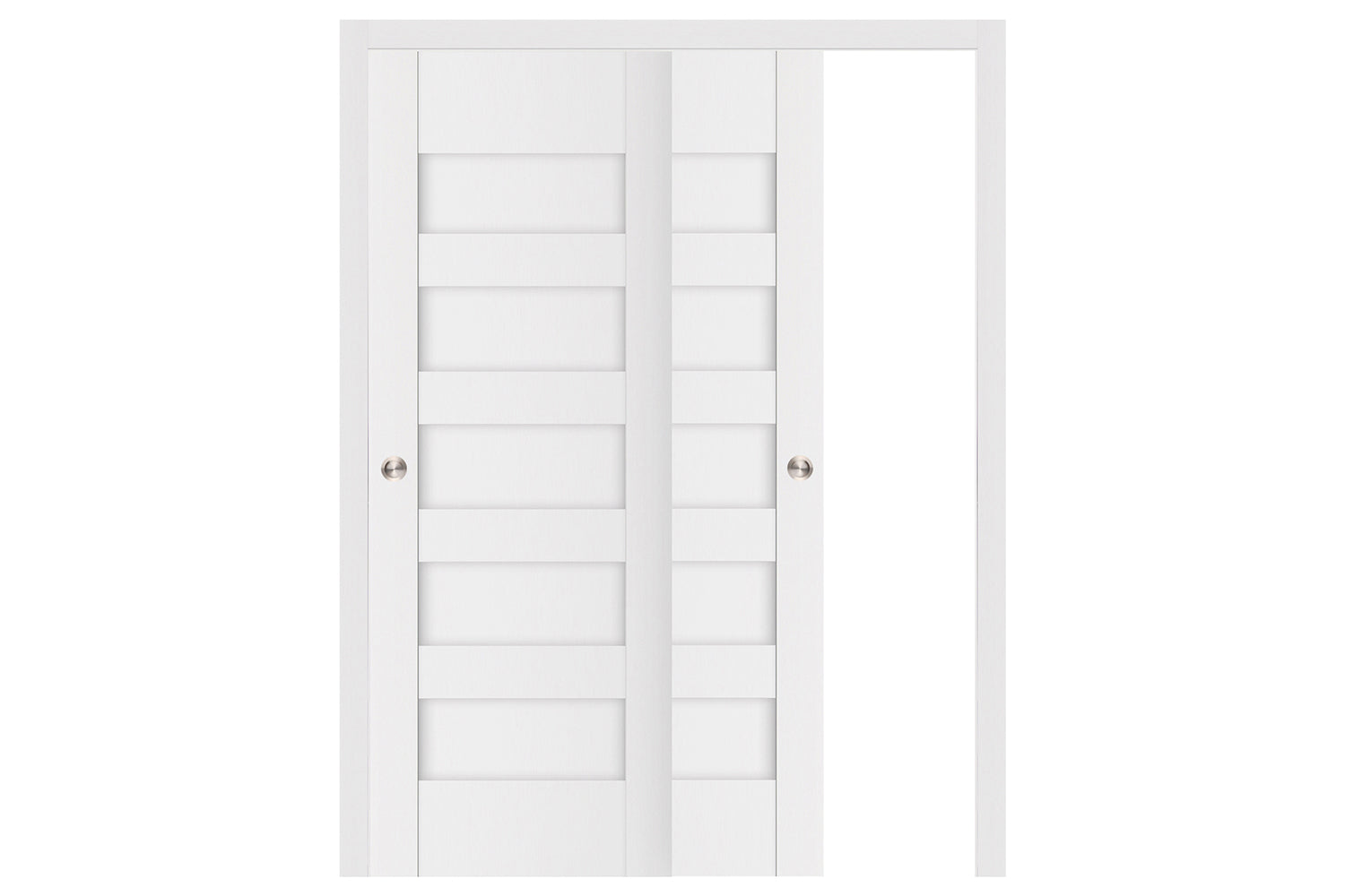 Nova Stile 057 Soft White Laminated Modern Interior Door - Bypass Door