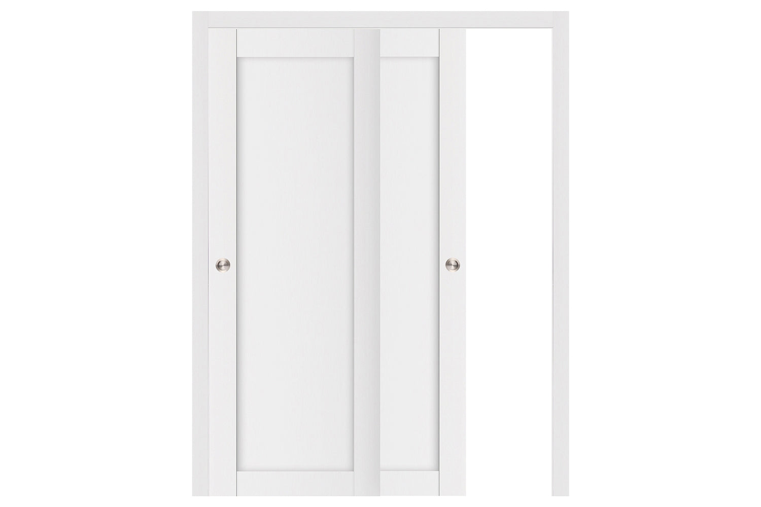 Nova Stile 054 Soft White Laminated Modern Interior Door - Sliding Bypass Door