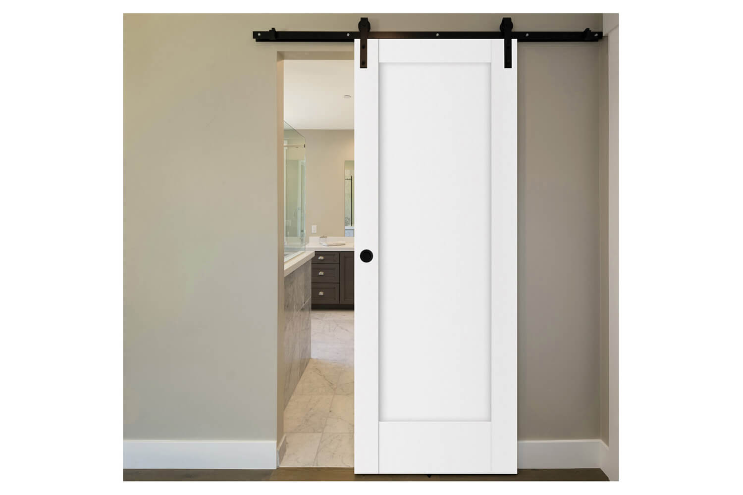Nova Stile 059 Soft White Laminated Modern Interior Barn Door
