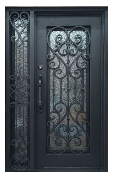 Stonehenge SH 09 Wrought Iron Exterior Door with Sidelight size 50 x 82