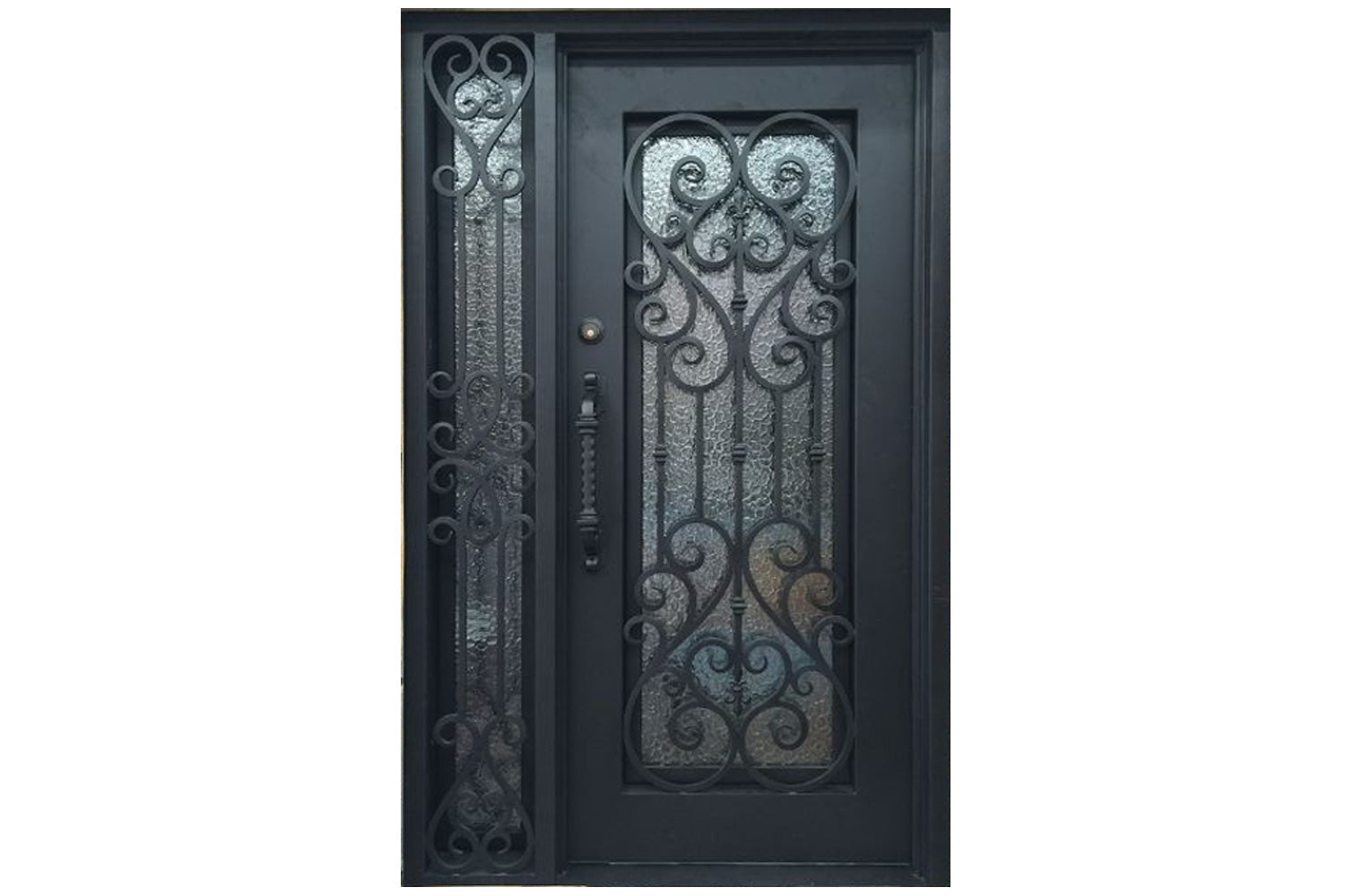 Stonehenge SH 09 Wrought Iron Exterior Door with Sidelight size 50 x 82