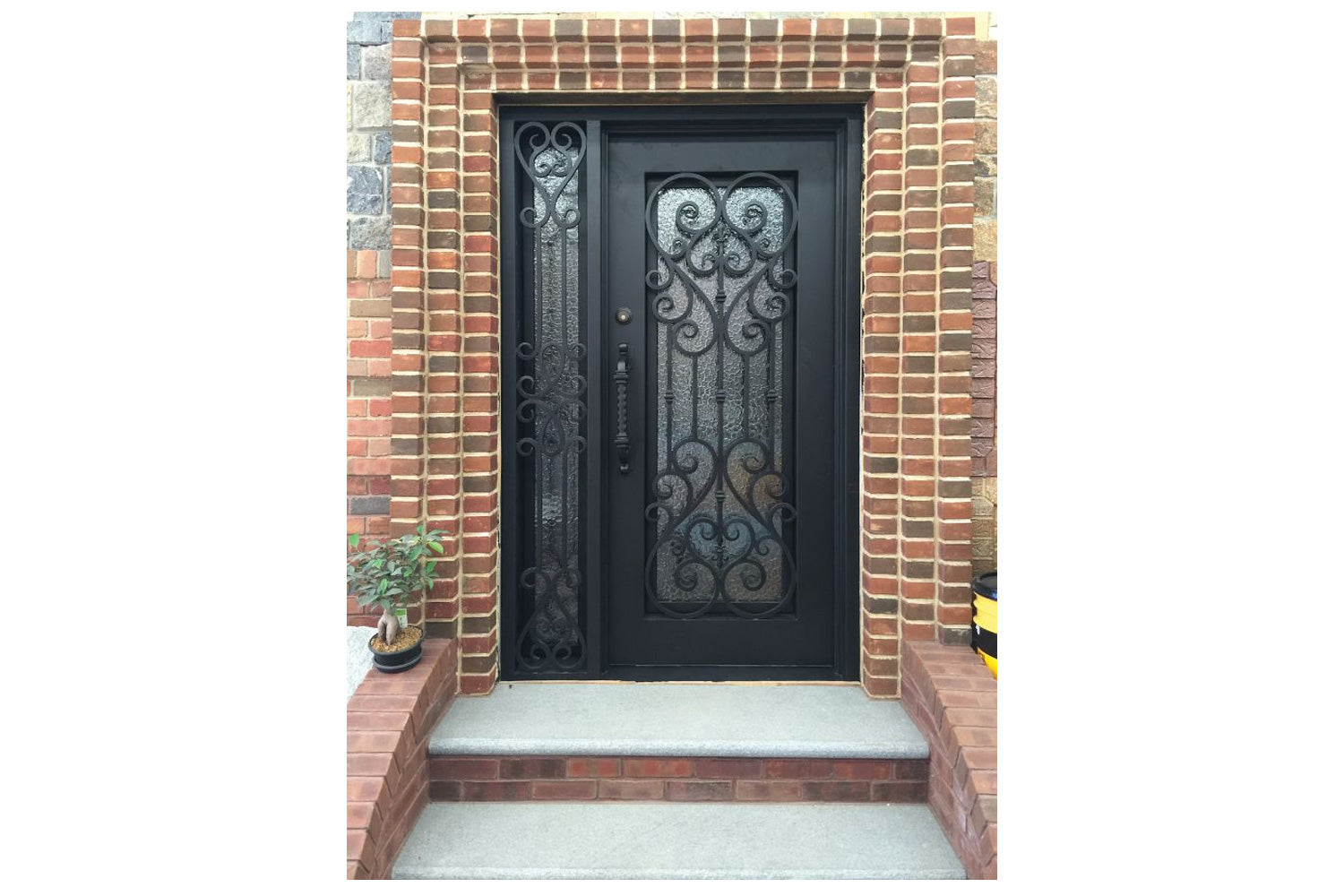 Stonehenge SH 09 Wrought Iron Exterior Door with Sidelight size 50 x 82