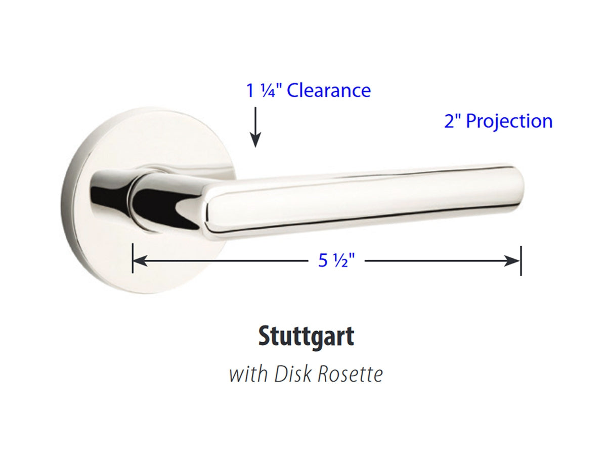 Emtek Poseidon Brass Lever - Dimensions