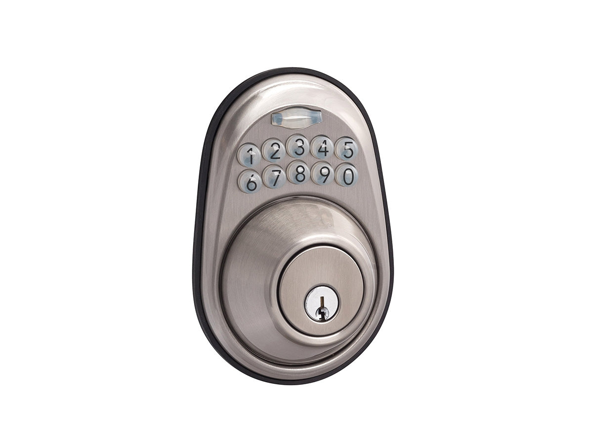 Sure-Loc Electronic Deadbolt Round Satin Nickel