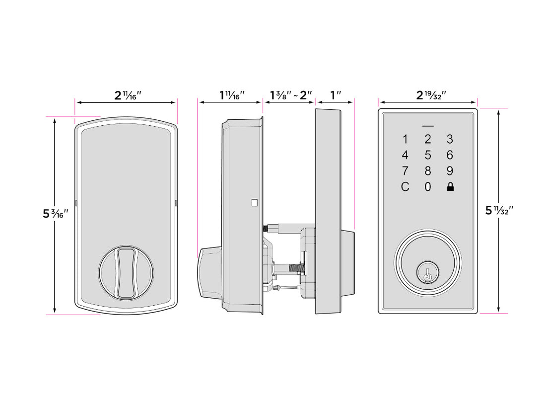Sure-Loc Touch Screen Keypad Deadbolt Satin Nickel