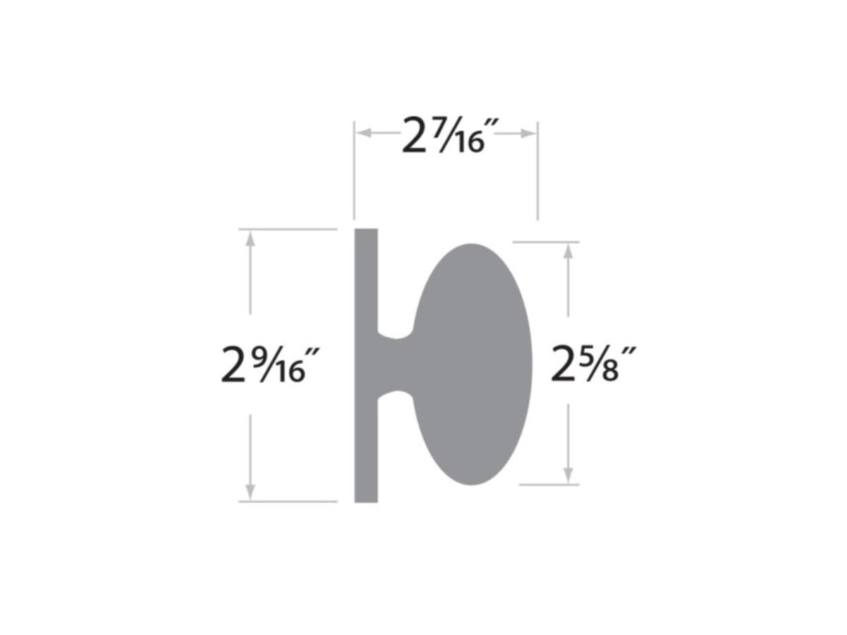 Sure-Loc Arapaho Interior Door Knob- Dimensions