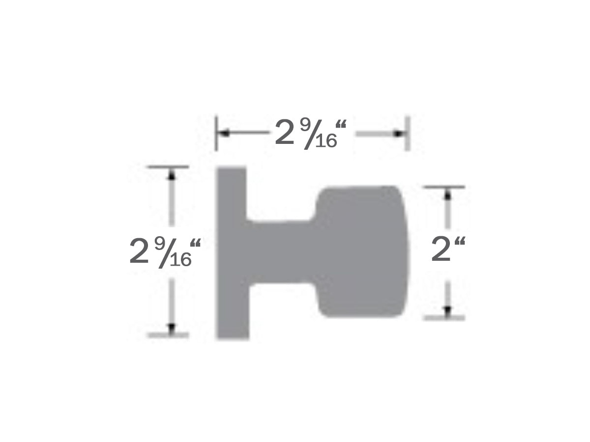Sure-Loc Bergen Interior Door Knob - Dimentions