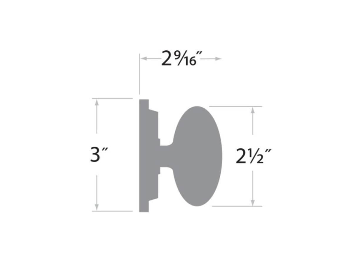 Sure-Loc Canyon Interior Door Knob - Dimensions