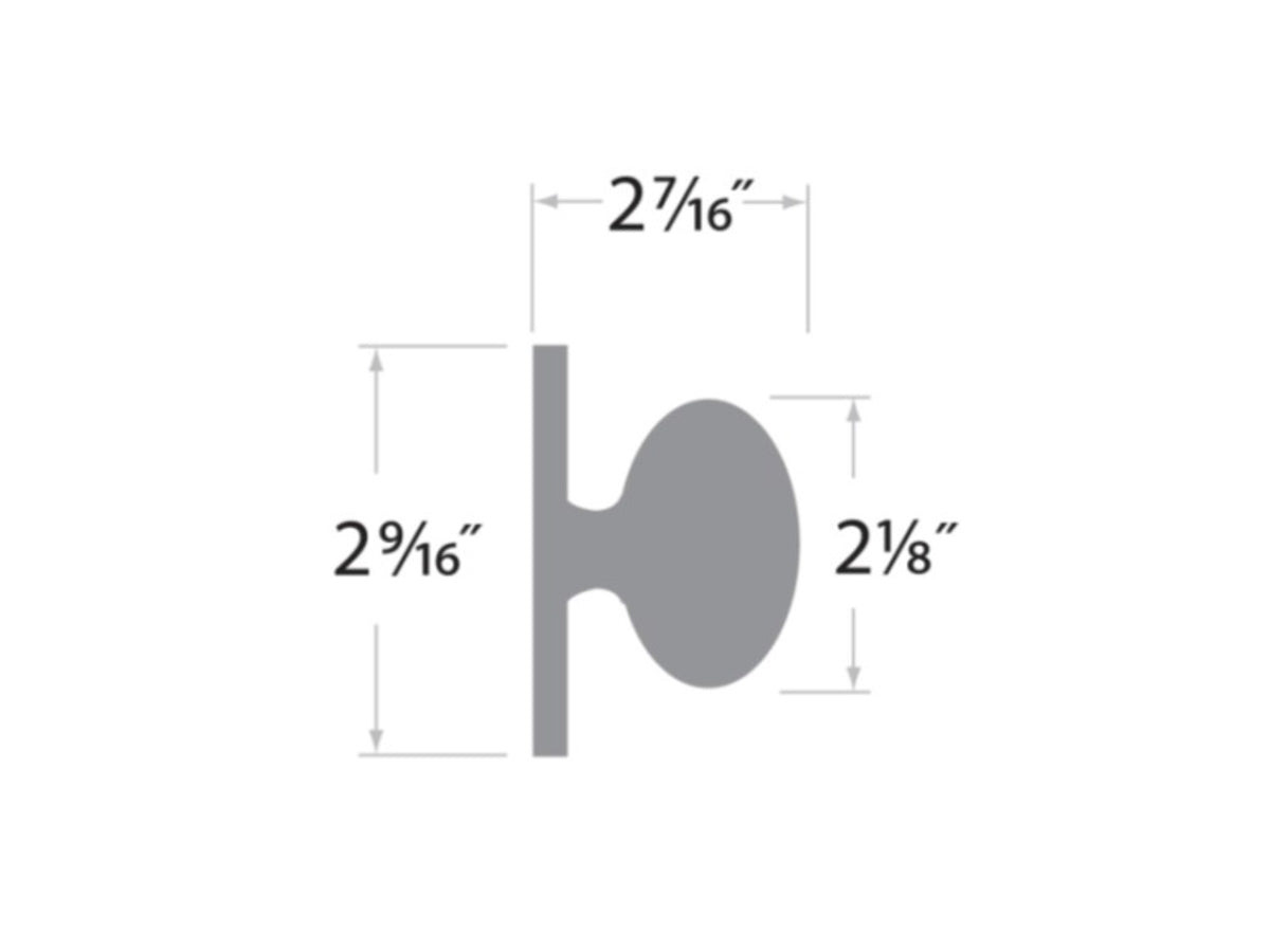 Sure-Loc Durango Interior Door Knob - Dimensions