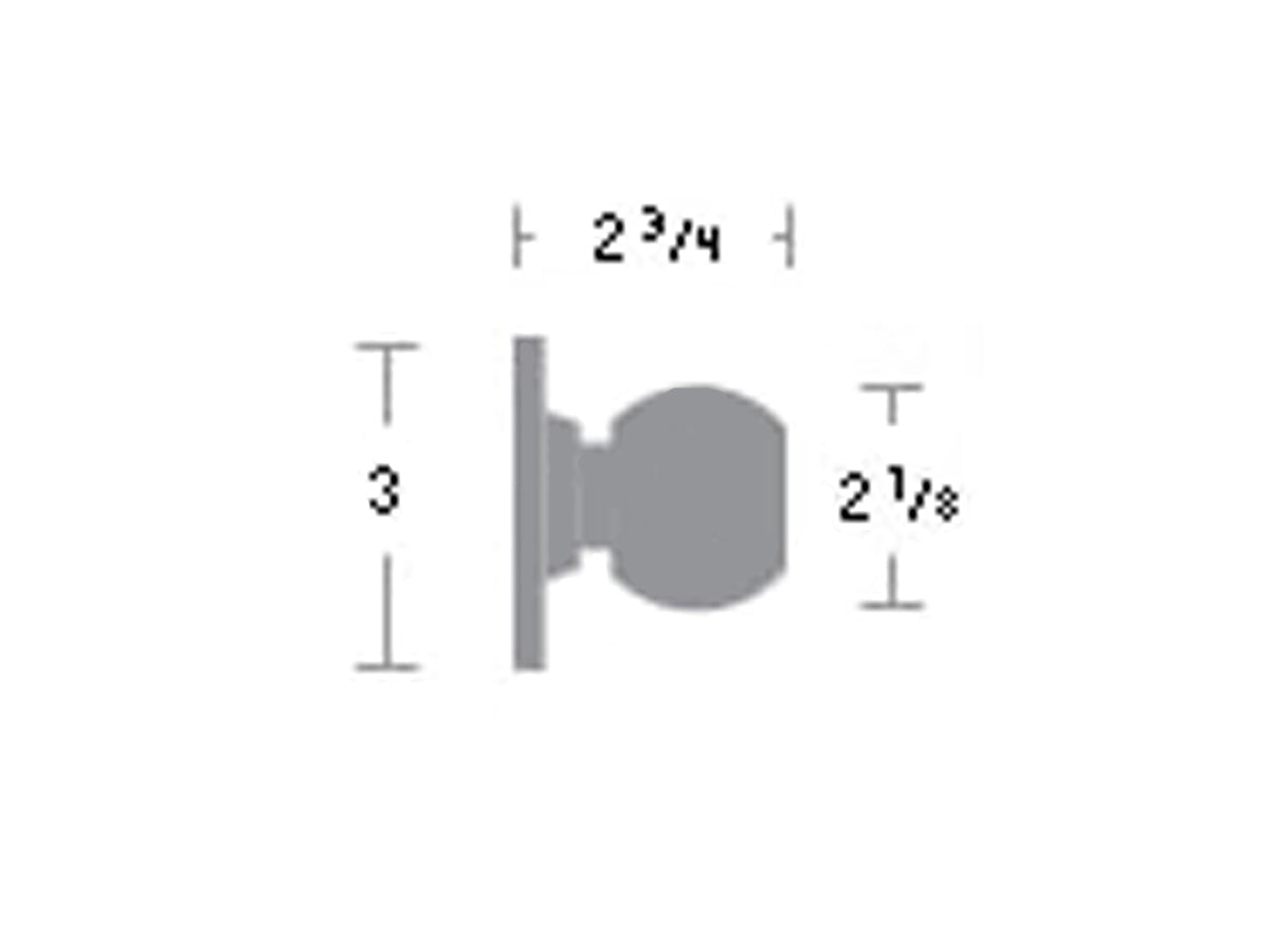 Sure-Loc Grade 2 Cylindrical Interior Door Knobset - Dimensions