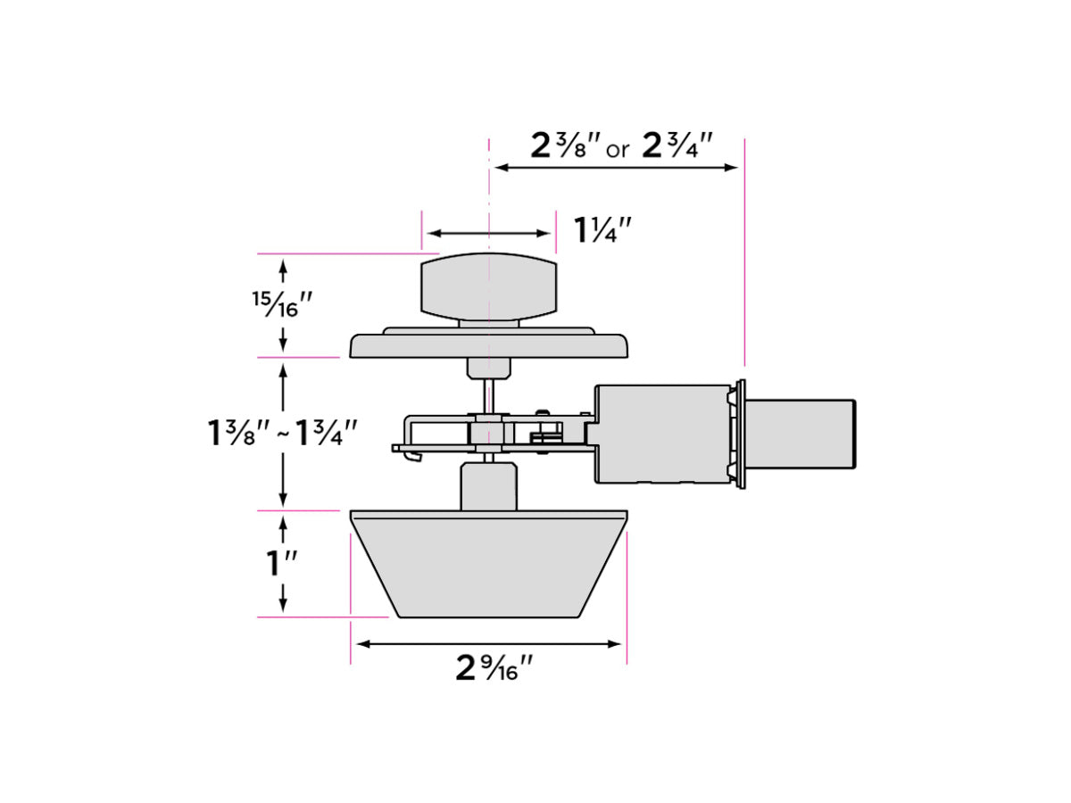 Sure-Loc Grade 2 Residential Deadbolt - Dimensions
