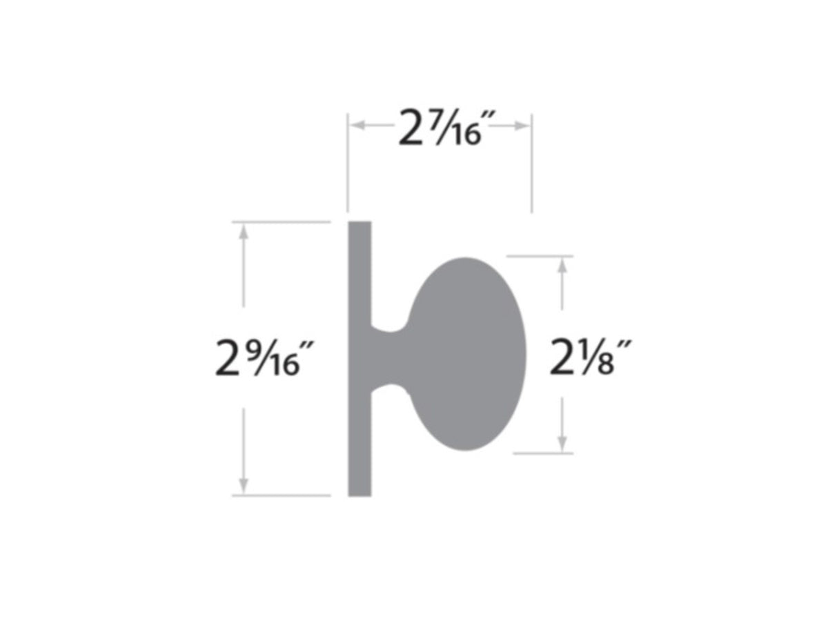 Sure-Loc Juniper Interior Door Knob - Dimensions