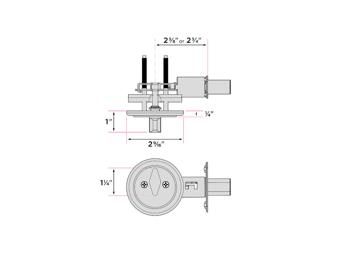 Sure-Loc Single-Sided Deadbolt - Dimensions
