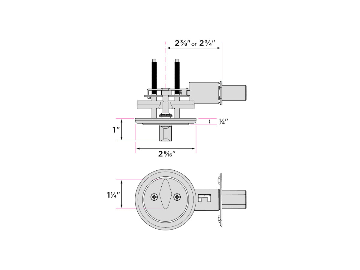 Sure-Loc Single-Sided Deadbolt - Dimensions