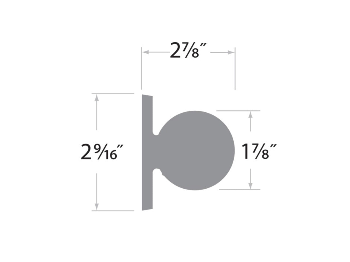 Sure-Loc Tahoe Interior Door Knob - Dimensions