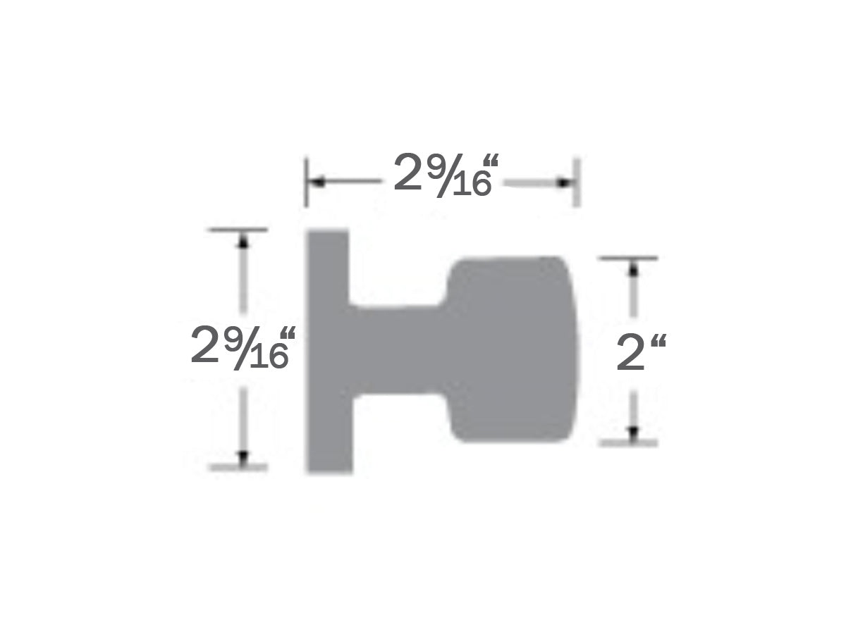 Sure-Loc Tulip Interior Door Knob - Dimensions