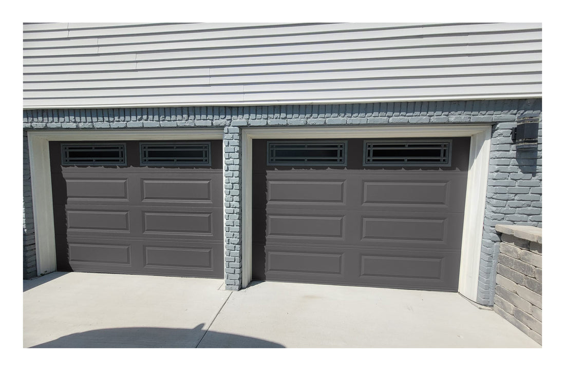 CHI Timeless Raised Panel Insulated Modern Garage Doors with Glass in Graphite