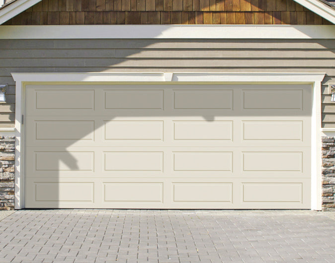 CHI Timeless Raised Panel Insulated Modern Garage Doors in Almond