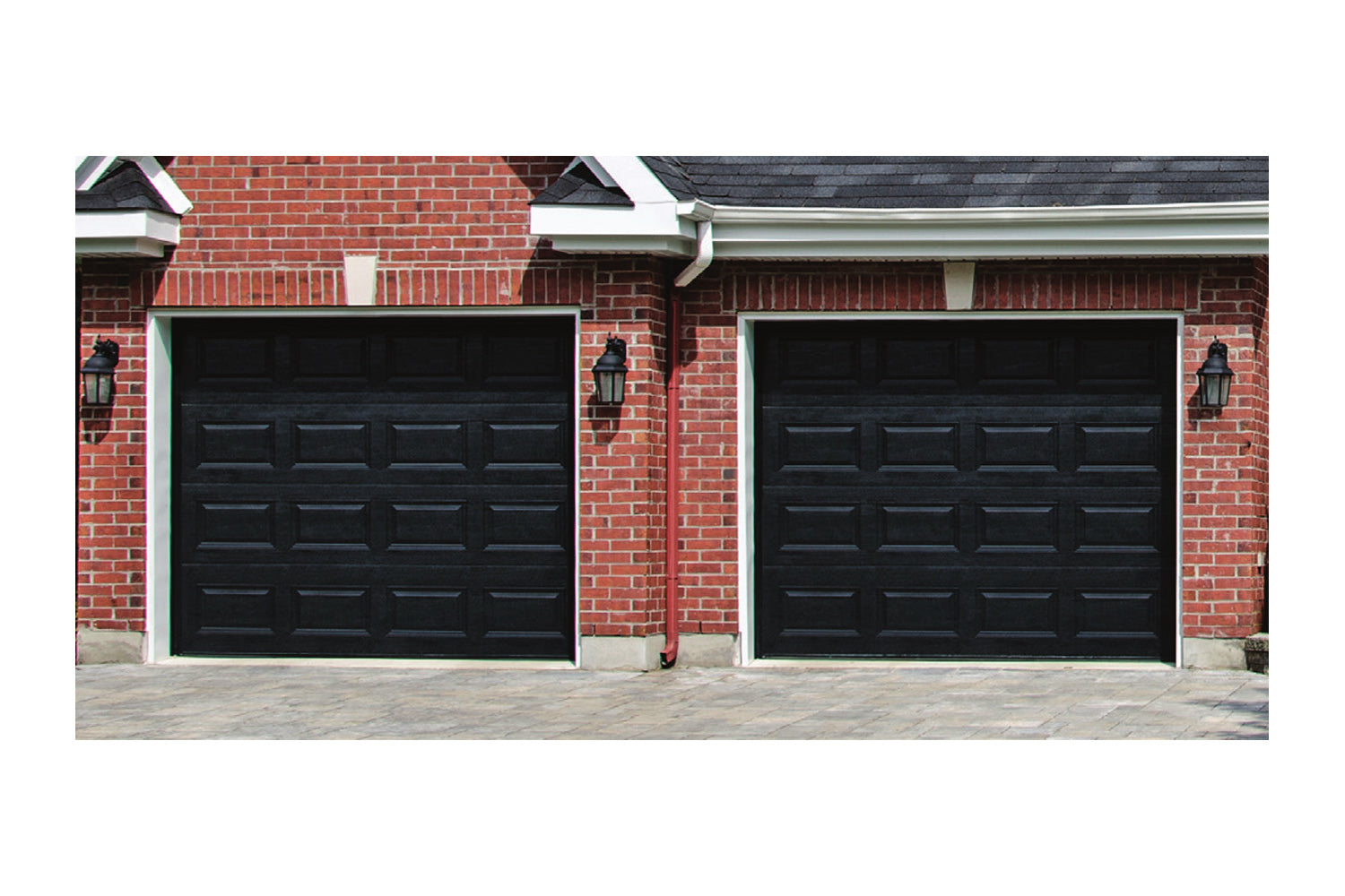 CHI Timeless Raised Panel Insulated Modern Garage Doors in Black