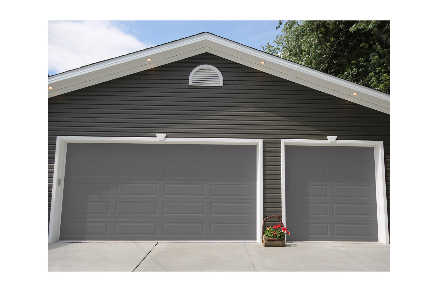 CHI Timeless Raised Panel Insulated Modern Garage Doors in Graphie