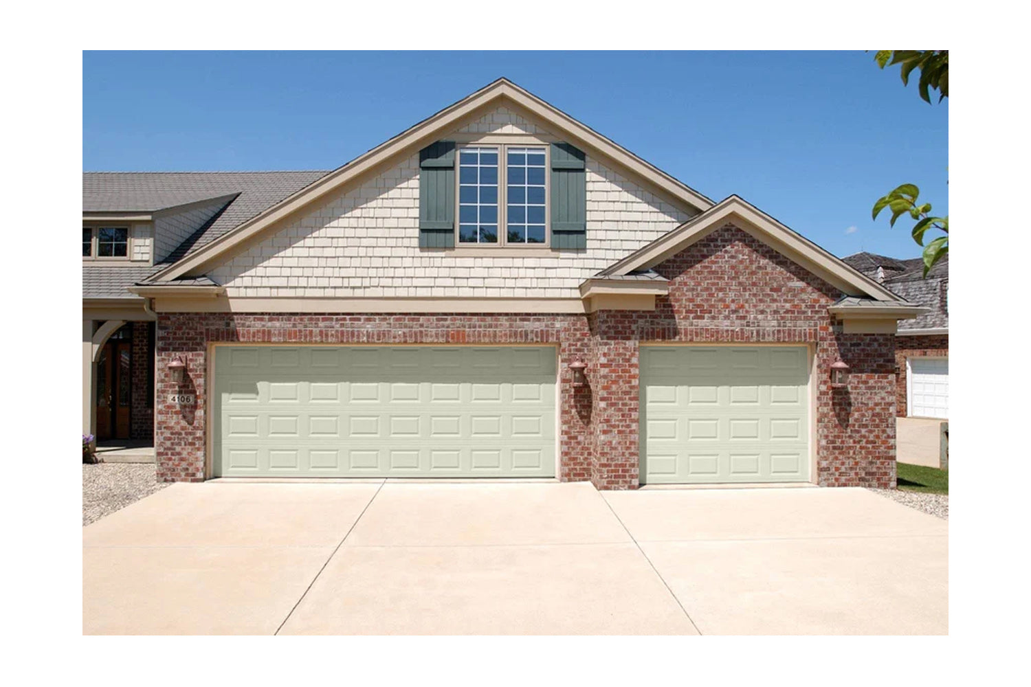 CHI Timeless Raised Panel Insulated Modern Garage Doors in Powder Coated Ivory
