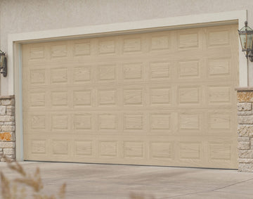 CHI Timeless Raised Panel Insulated Modern Garage Doors in Woodtone Natural Oak