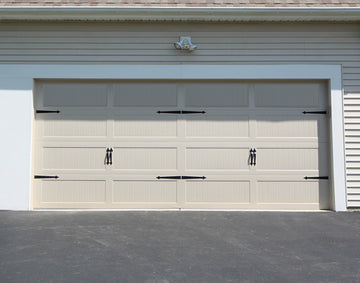 CHI Timeless Stamped Carriage House Insulated Modern Garage Doors in Almond