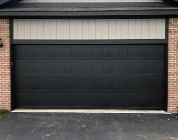 CHI Timeless Stamped Carriage House Insulated Modern Garage Doors in Black
