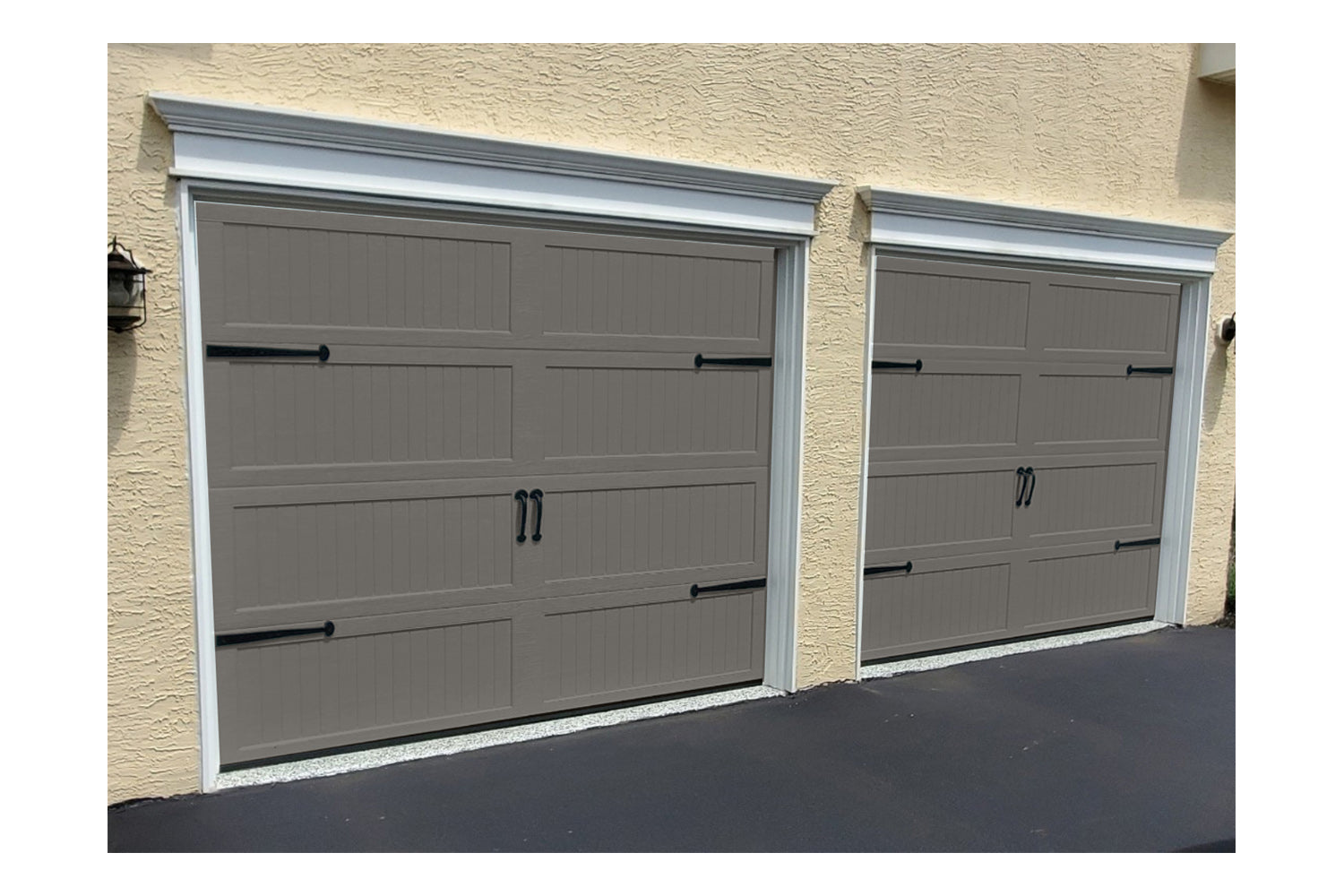CHI Timeless Stamped Carriage House Insulated Modern Garage Doors in Bronze