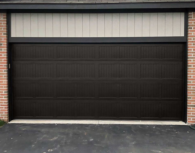CHI Timeless Stamped Carriage House Insulated Modern Garage Doors in Powder Coated Dark Bronze