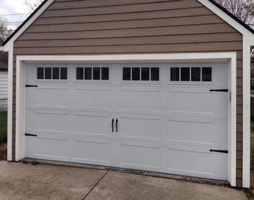 CHI Timeless Stamped Carriage House Insulated Modern Garage Doors in Gray