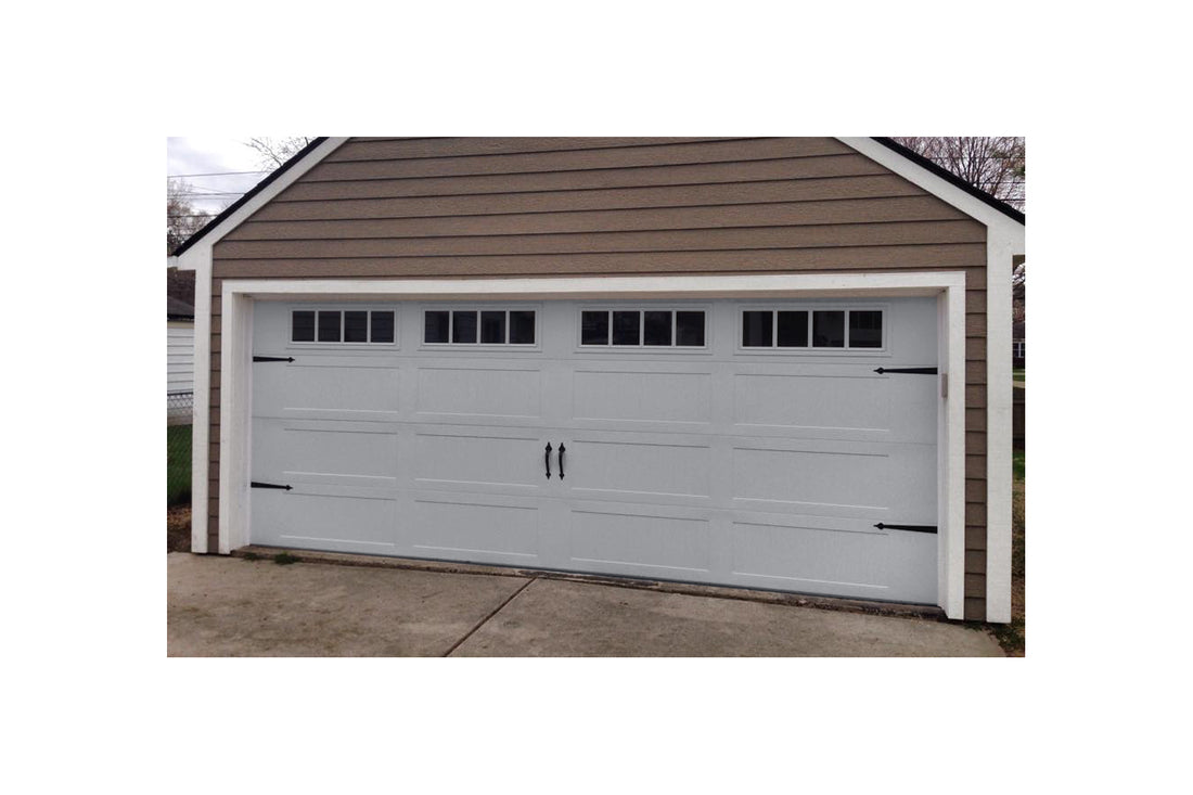 CHI Timeless Stamped Carriage House Insulated Modern Garage Doors in Gray