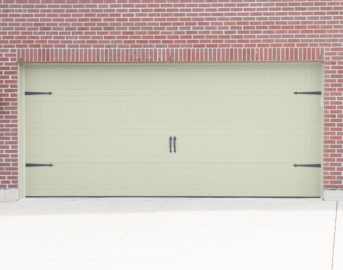 CHI Timeless Stamped Carriage House Insulated Modern Garage Doors in Powder Coated Ivory