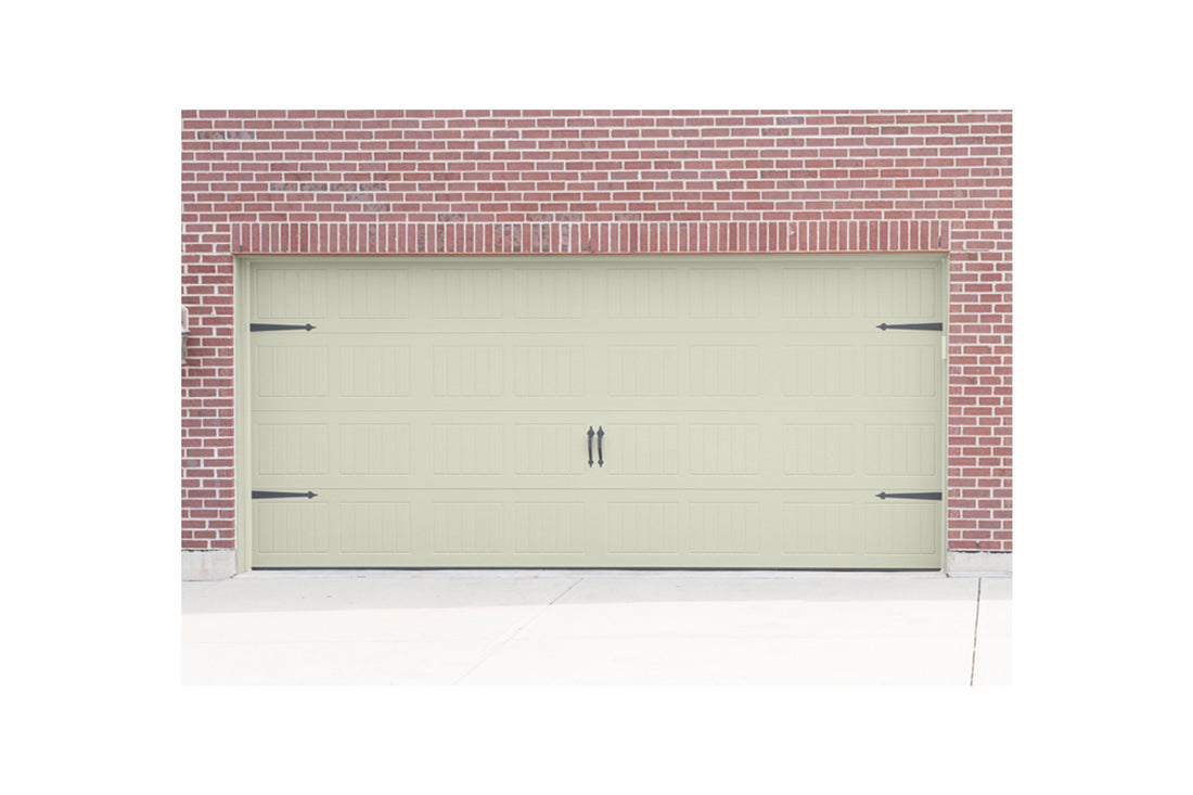CHI Timeless Stamped Carriage House Insulated Modern Garage Doors in Powder Coated Ivory