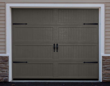 CHI Timeless Stamped Carriage House Insulated Modern Garage Doors in Powder Coated Mocha Brown