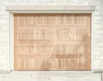 CHI Timeless Stamped Carriage House Insulated Modern Garage Doors in Woodtone Natural Oak
