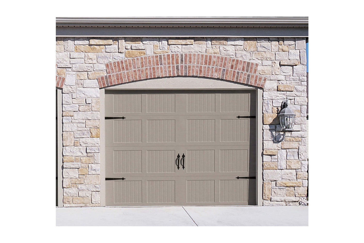 CHI Timeless Stamped Carriage House Insulated Modern Garage Doors in Sandstone