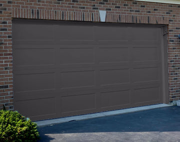 CHI Timeless Stamped Carriage House Insulated Modern Garage Doors in Powder Coated Solar Black