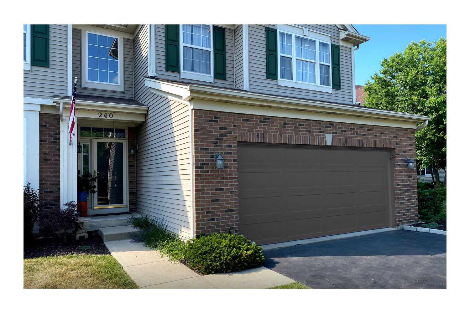 CHI Timeless Stamped Carriage House Insulated Modern Garage Doors in Powder Coated Solar Black