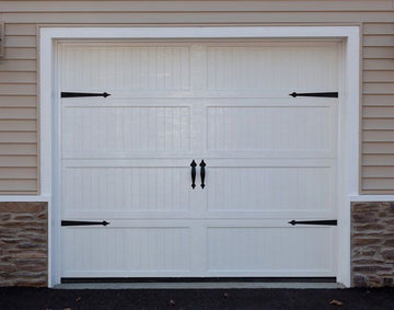 CHI Timeless Stamped Carriage House Insulated Modern Garage Doors in White
