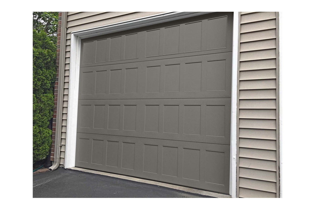 CHI Timeless Stamped Shaker Insulated Modern Garage Doors in Bronze