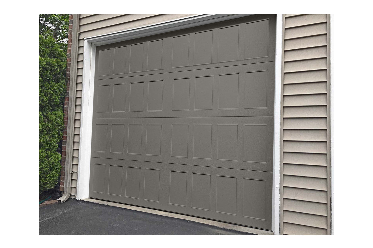 CHI Timeless Stamped Shaker Insulated Modern Garage Doors in Bronze