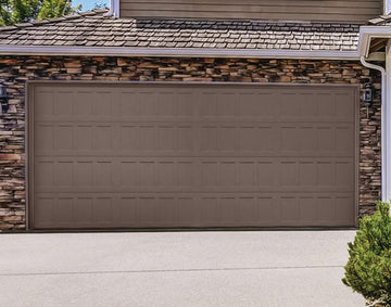 CHI Timeless Stamped Shaker Insulated Modern Garage Doors in Brown