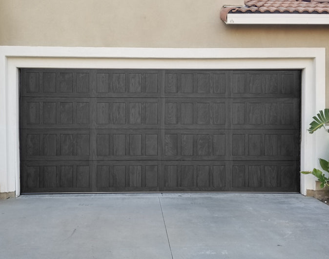 CHI Timeless Stamped Shaker Insulated Modern Garage Doors in Carbon Oak
