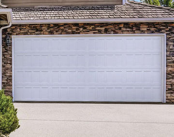 CHI Timeless Stamped Shaker Insulated Modern Garage Doors in White