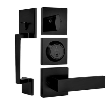 Mega Handles Tobelle Square Tubular Entry Handleset Short Matte Black MB